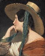 Maiden with a Straw Hat Friedrich von Amerling